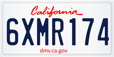 CA license plate 6XMR174