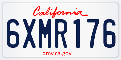 CA license plate 6XMR176