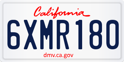 CA license plate 6XMR180