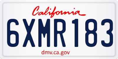 CA license plate 6XMR183