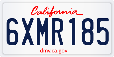 CA license plate 6XMR185