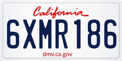 CA license plate 6XMR186