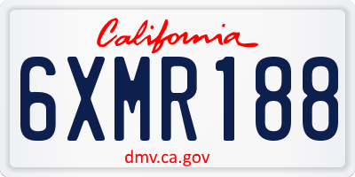 CA license plate 6XMR188