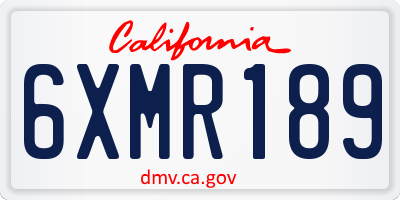 CA license plate 6XMR189