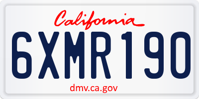 CA license plate 6XMR190