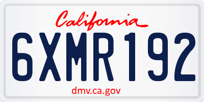 CA license plate 6XMR192