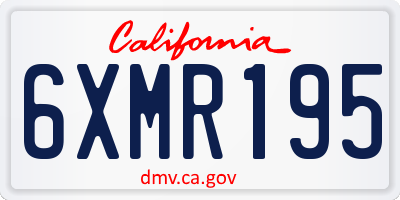 CA license plate 6XMR195