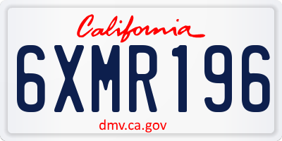 CA license plate 6XMR196