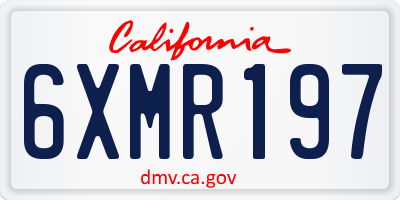 CA license plate 6XMR197