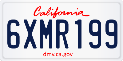 CA license plate 6XMR199