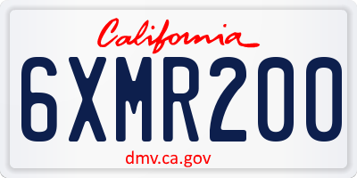 CA license plate 6XMR200