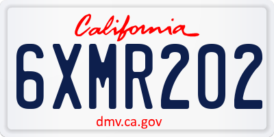 CA license plate 6XMR202