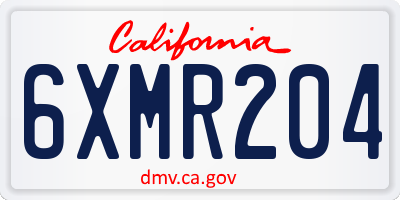 CA license plate 6XMR204