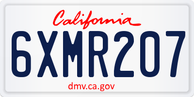 CA license plate 6XMR207