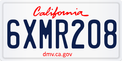 CA license plate 6XMR208