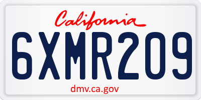 CA license plate 6XMR209