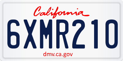 CA license plate 6XMR210
