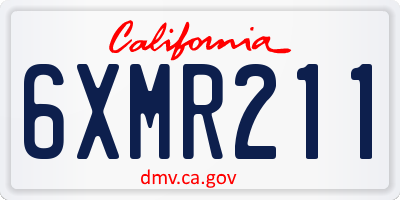 CA license plate 6XMR211