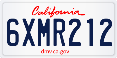 CA license plate 6XMR212