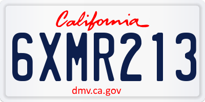 CA license plate 6XMR213