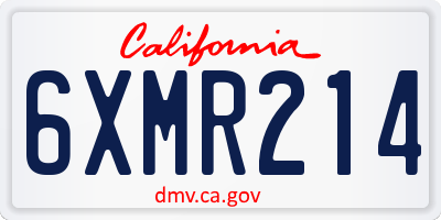 CA license plate 6XMR214