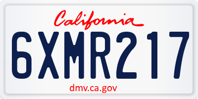 CA license plate 6XMR217