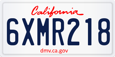 CA license plate 6XMR218