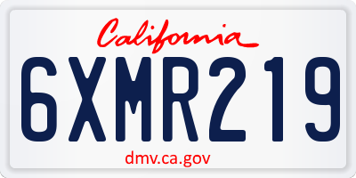 CA license plate 6XMR219