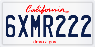 CA license plate 6XMR222