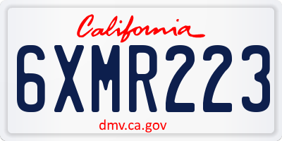 CA license plate 6XMR223