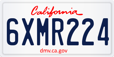 CA license plate 6XMR224