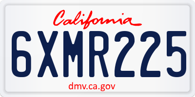 CA license plate 6XMR225