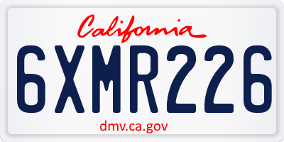CA license plate 6XMR226