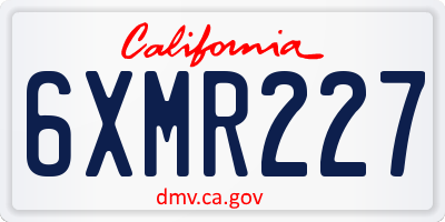 CA license plate 6XMR227