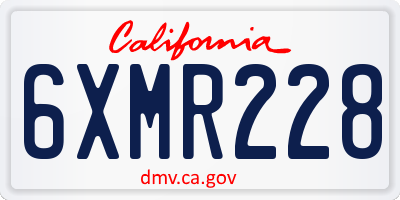 CA license plate 6XMR228