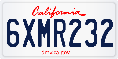 CA license plate 6XMR232