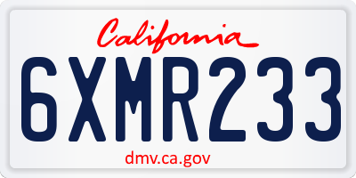 CA license plate 6XMR233