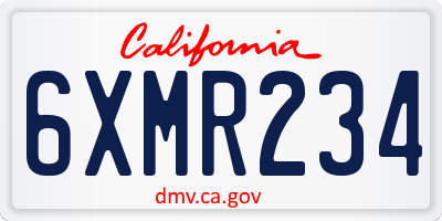 CA license plate 6XMR234