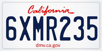 CA license plate 6XMR235