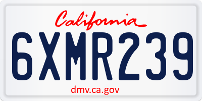 CA license plate 6XMR239