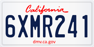 CA license plate 6XMR241