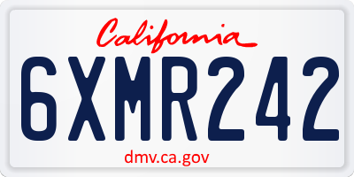 CA license plate 6XMR242