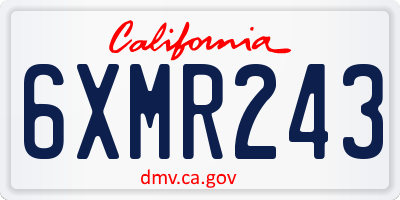 CA license plate 6XMR243