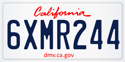 CA license plate 6XMR244
