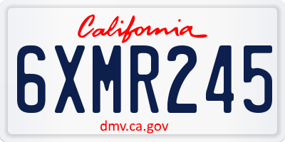 CA license plate 6XMR245