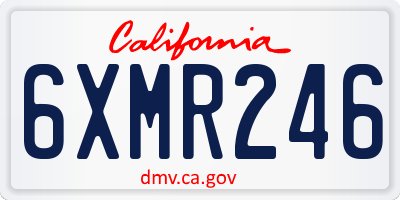 CA license plate 6XMR246