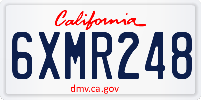 CA license plate 6XMR248