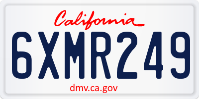 CA license plate 6XMR249