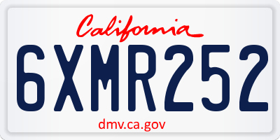 CA license plate 6XMR252