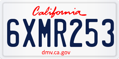 CA license plate 6XMR253